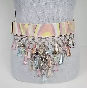 $ 625 Suzi Roher Größe Medium Plus 33 Zoll Bling Hängel Kristalle Charm Gürtel geometrisch - Bild 1 von 10