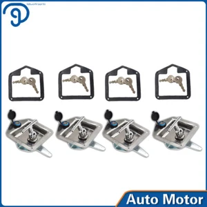 Truck Toolbox Door Lock Latch Folding T Handle Stainless Steel Latch with Keys - Picture 1 of 14