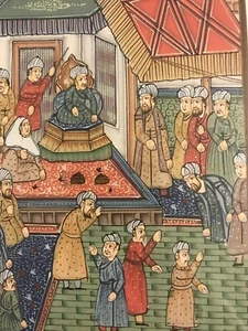 VINTAGE RARE ORIGINAL HAND PAINTED MUGHAL FRAMED SOUTH ASIA ART - Picture 1 of 8