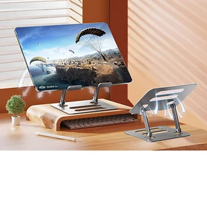 Adjustable Cell Phone Stand Foldable Aluminum Alloy Portable Tablet Mount Holder - Picture 1 of 4
