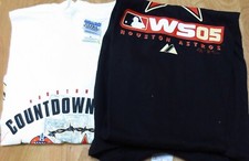 Houston Astros T-Shirts Medium 2 Pc 2 Color 2005 World Series Vintage Collector