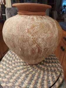 Terra Cotta Studio Pottery Vase with incised and painted decor - Picture 1 of 5