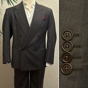 LUBIAM DOUBLE BREASTED SUIT JACKET SIZE 40 (50 Euro) PANTS 34x29 VINTAGE 2 PC