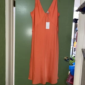 Women's Silky Slip Dress - A New Day Orange Sz L NWT 100% Polyester Sexy - Picture 1 of 5