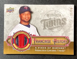 2009 UD A Piece of History Franchise History Francisco Liriano 21/25 GU Patch - Picture 1 of 2