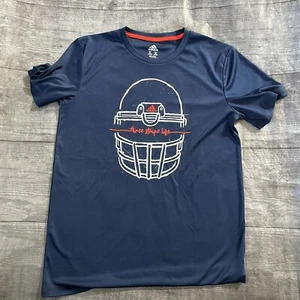 Boys Kids Adidas Three Stripe Life Football Graphic Shirt Climalite XL 18/20 - Picture 1 of 5