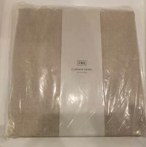 CB2 Heavyweight Linen Curtain Panel (1) In Natural 48"x84"  New - Picture 1 of 3