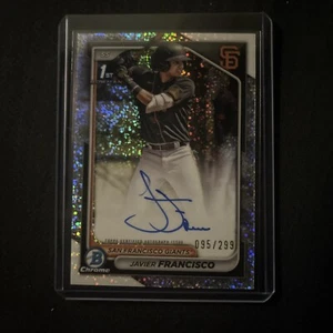 JAVIER FRANCISCO 2024 BOWMAN CHROME 1ST SPECKLE REFRACTOR AUTO /299 GIANTS! - Picture 1 of 4