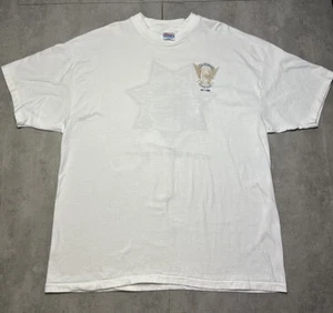 T-shirt vintage anni '90 Hanes Highway Patrol da uomo xxl bianca punto singolo nuova senza etichette - Foto 1 di 13