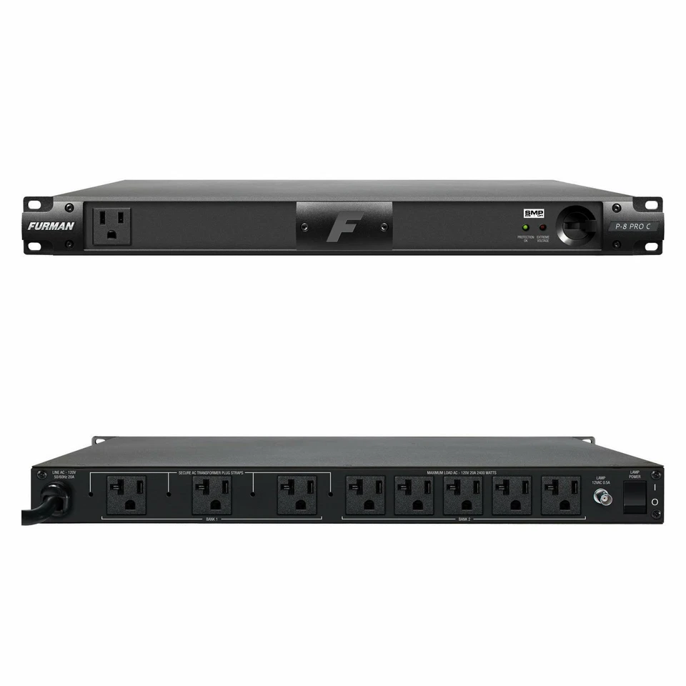 Furman P-8 Pro C 20A Advanced Power Conditioner W/SMP 9 Outlets 1RU - Image 1 of 1