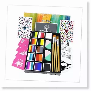 Rainbow Flora Unicorn Face Painting Kit - Professional 12 x 10gm Set for Kids & - Picture 1 of 7