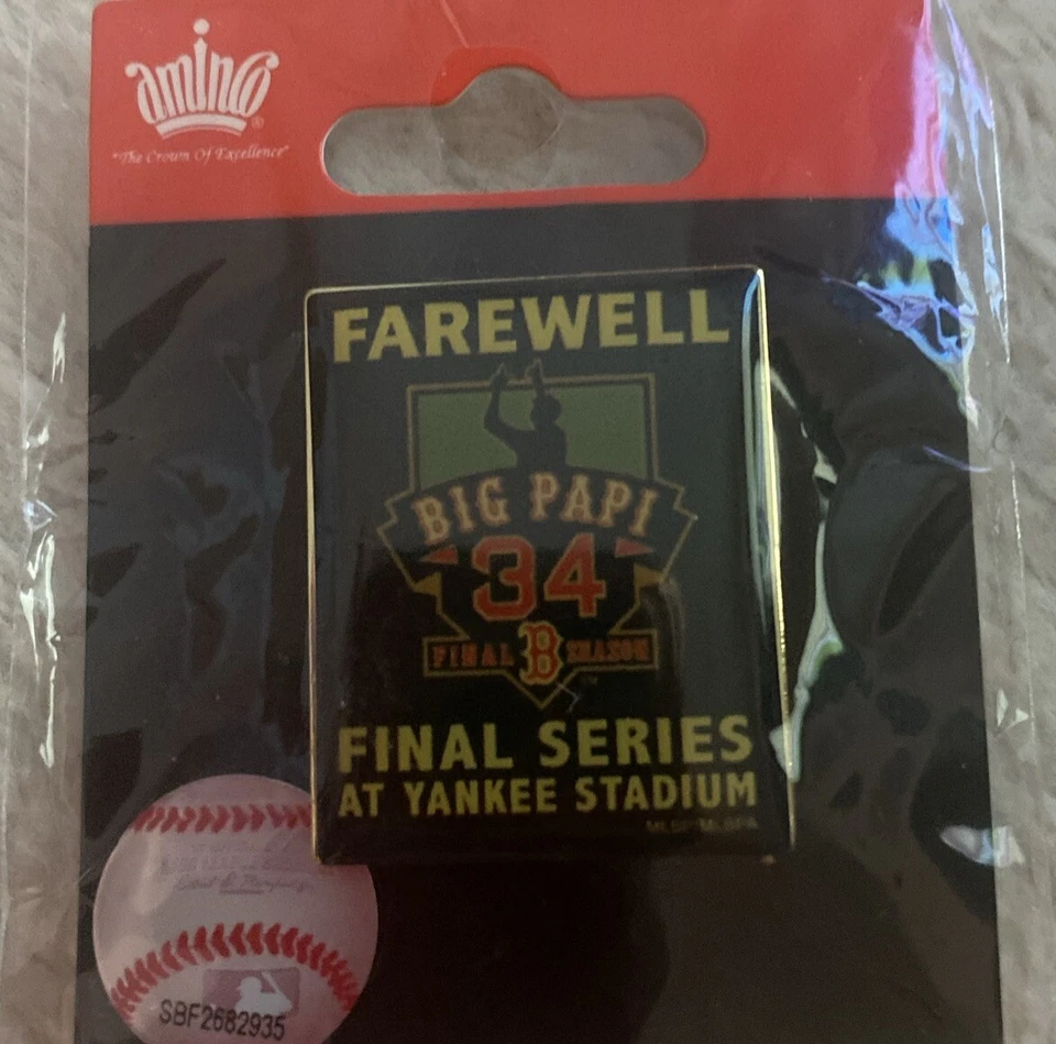 BOSTON RED SOX DAVID ORTIZ PIN FINAL SERIES YANKEE STADIUM BIG PAPI MLB Rare - Image 1 of 1