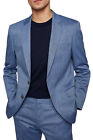 Hugo Boss Mens Huge Wool/Cotton Stretch Slim Fit Suit Jacket 42 Regular Blue NWT
