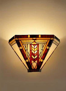 Art Noumea Geometric shape Stained Glass Tiffany Wall Light Wall Sconce - Picture 1 of 7