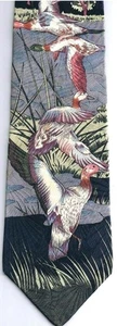 Tip Top Necktie Club International Mallard Ducks Birds Lake Reeds 100% Silk - Bild 1 von 2