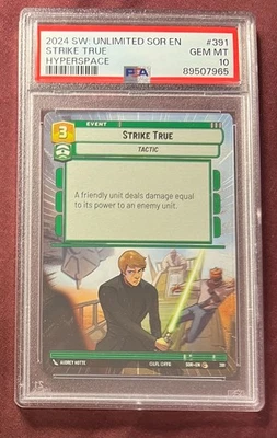 Star Wars Unlimited Spark of Rebellion Strike True Luke 391 Hyperspace PSA 10 Foto 1 de 2