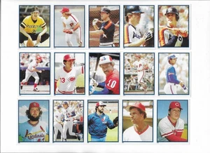 Lote de 6 paneles adhesivos de béisbol Topps 1983 30 pegatinas en total - Imagen 1 de 4