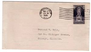 #628 Ericsson Memorial 1926 FDC U/O Unofficial Springfield IL Bahr - Picture 1 of 2