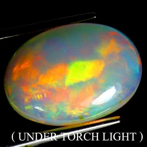 Ovaler natürlicher AAA Floral Flash Farbspiel Kristall Feueropal 3,66ct 14x10mm - Bild 1 von 14