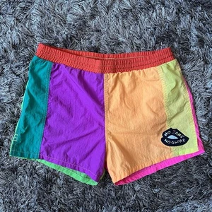Vintage Jams World Color Block Swim Trunks XL? Shorts Hawaii 80s 90s USA Surf - Picture 1 of 19