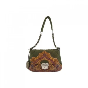 Auth Etro Shoulder Bag Canvas Green Multi From Japan - Picture 1 of 8