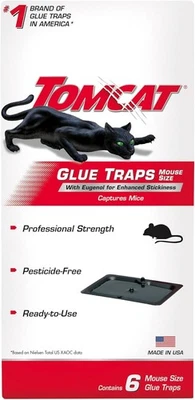 Tomcat Glue Traps Mouse Size with Eugenol for Enhanced Stickiness for Mice 6 ct - Image 1 of 4