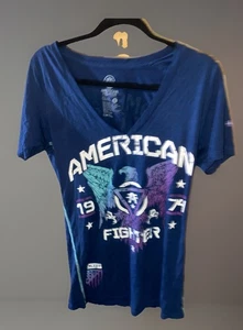 American Fighter Damen-V-Ausschnitt blau Größe M - Bild 1 von 3