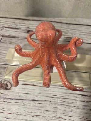 "Figura de pulpo brillante rosa cerámica decoración del hogar 6"" NUEVA" Foto 1 de 4
