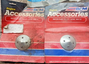 B&M BILLET ALUMINUM WATER PUMP PULLEY NOSE SBC PART #64119 (PAIR) BRAND NEW!!! - Picture 1 of 4