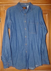 VINTAGE NEU MIT ETIKETT FADED GLORY HERRENGRÖSSE S BAUMWOLLE DENIM GEKNÖPFTES HEMD LANGARM - Bild 1 von 2