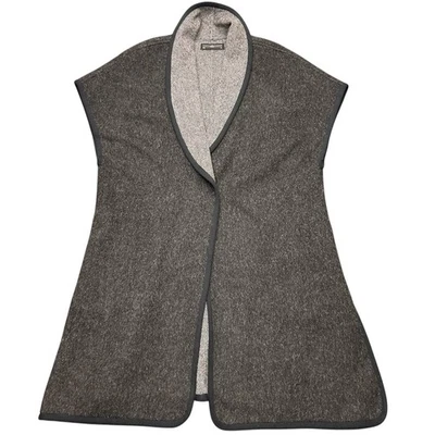 Peruvian Connection Longline Vest Women's XL Gray Alpaca Wool Knit Snap Button - Image 1 of 4