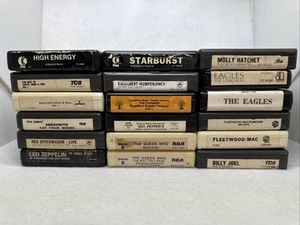 8 Track Lot UNTESTED 18 Tapes ROCK Eagles Molly Hatchet WHO Zeppelin REO Joel - Picture 1 of 8