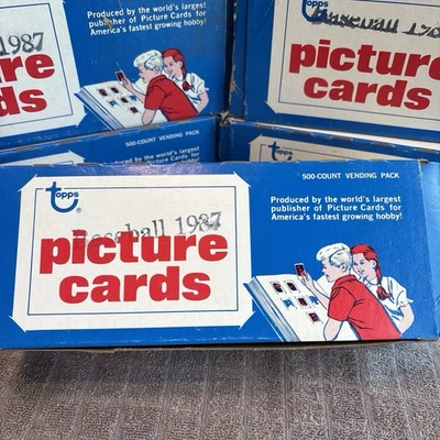 1987 Topps Baseball 500 ct. Vending Boxes / Barry Bonds Rookie Card - Image 1 of 4