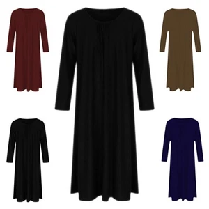 Mädchen SCHLICHT ABAYA Kinder Schule Maxi Langarmkleid Urlaub Jilbab islamische Robe - Bild 1 von 6
