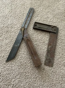 Stanley Vintage Measuring Tool Lot Folding Angle Finder And Square - Picture 1 of 4