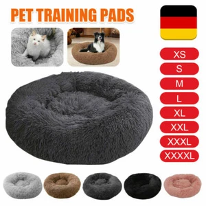 Hundebett S-XL Plüsch Katzenbett Hundekissen Hundekorb Schlafplatz Rund Donut - Bild 1 von 19
