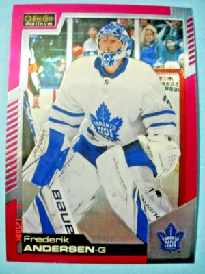 2020-21 O-Pee-Chee (Platinum) "Matte Pink" Parallel SP # 46 Frederik Andersen! - Image 1 of 2