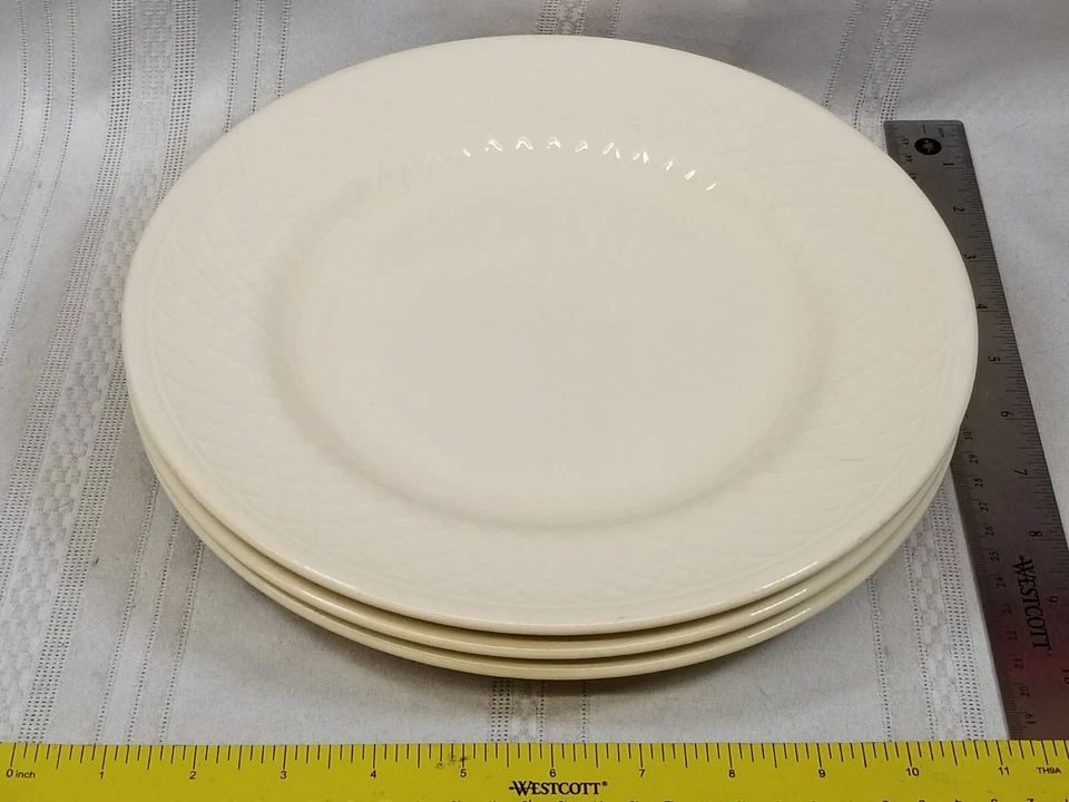 3 platos de cena de celosía franciscana blanco/crema Foto 1 de 3