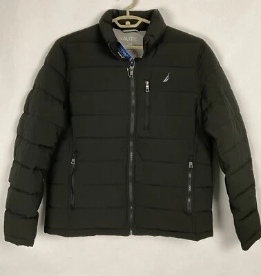 Chaqueta acolchada Nautica nueva con etiquetas para hombre cremallera completa grande L negra poliéster LS nueva Foto 1 de 4