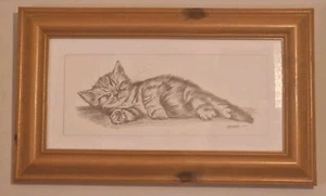 Steve O Connell SPB/340 Cat Lazy Days III Print Framed - Picture 1 of 3