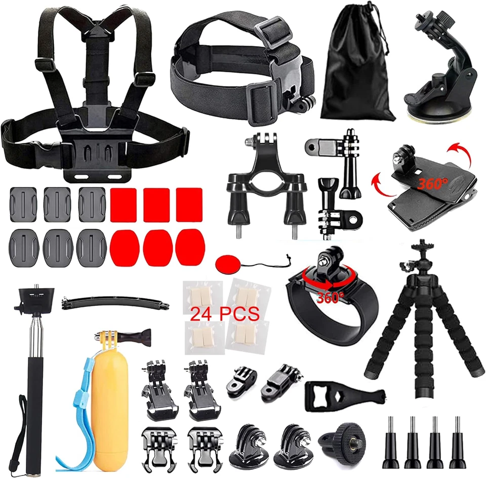 62 in One Accessories Starter Kit Compatible with Gopro Hero 12/11/10/9/8/Max/7/ - Image 1 of 4