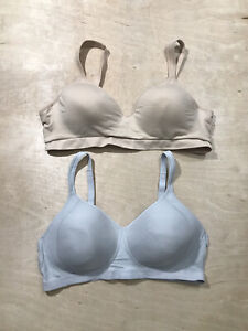 Lot Of 2 Lightly  Padded Wireless Bras Size XL Hanes Nearly Nude Brand