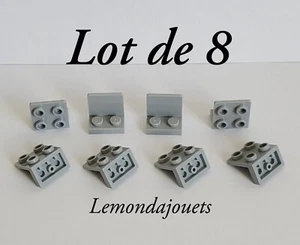 Lego 99207 Lot 8 x Bracket 1x2 - 2x2 Support Angle 90° inversé Light Bluish Gray - Foto 1 di 8