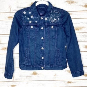 NWT Girls GAP KIDS Denim Blue Jean Hippie Cat Star Jacket XL Regular - Picture 1 of 8