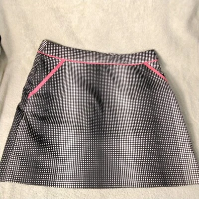 Falda corta de golf Greg Norman para mujer talla 6 negra blanca lunares bolsillos cremallera Foto 1 de 4