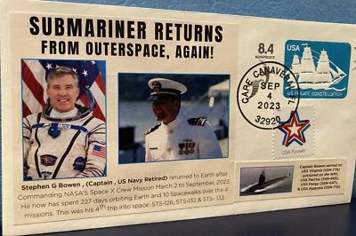 SUBMARINER STEPHEN G BOWEN( CAPTAIN, RETIRED) RETURNS FROM SPACE , AGAIN ! 2023 - Image 1 of 4