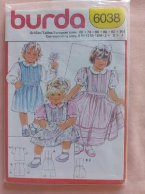 Burda 6038 Infant/Toddler Jumpers & Blouses Pattern Size 6M+12M+18M+2+3+4 - Image 1 of 2