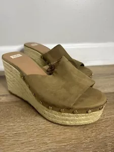 Zara Trafaluc Espadrille Suede Slip On Sandals in Brown Size EU 39; US 8-8.5 - Picture 1 of 11