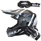 Wulfsport Kids Junior Motocross Helmet Cub Iconic +Race Gloves+Goggles Off Road