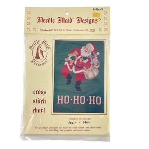 Needle Maid HO-HO Santa Cross Stitch Hand Embroidery CHART NMK-11 Christmas - Picture 1 of 6
